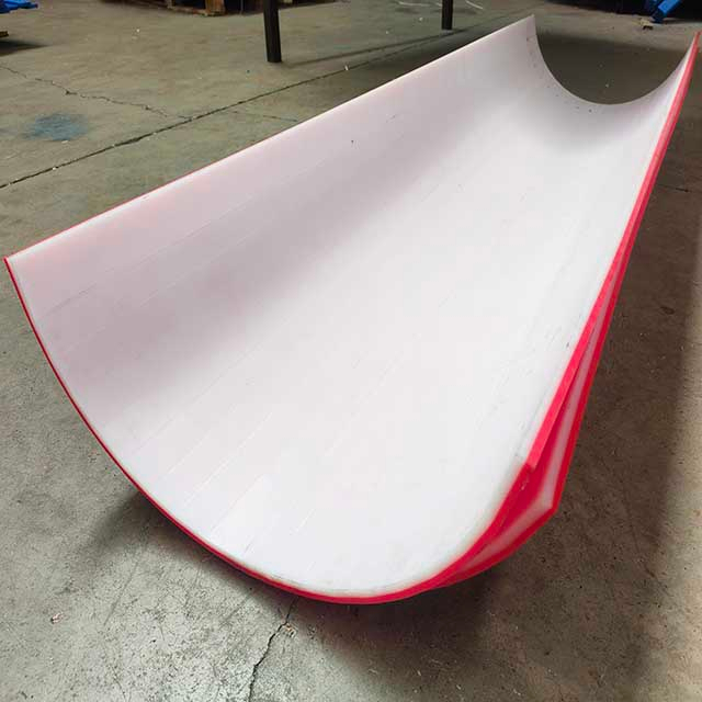 Two Color UHMWPE Liner Sheets Bend Half Circle PE1000 Conveyor Lining Sheet