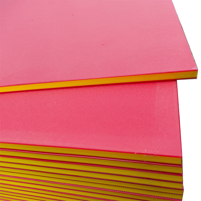 Red-yellow-red Three Layer Two Color Textured HDPE Board