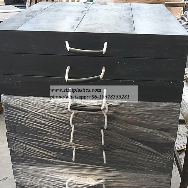 Load 100ton Crane Outrigger Support Foot Pads Outriggers Pads UHMWPE Polyethylene Crane Pads