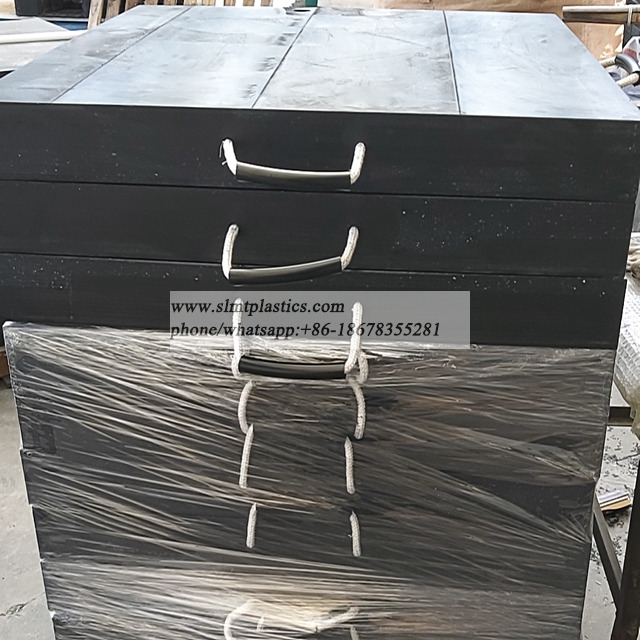 60thk X 1000 X 1000 Mm Hydraulic Outrigger Stabilizer Pads High Density Polyethylene Crane Pads Outrigger Pad