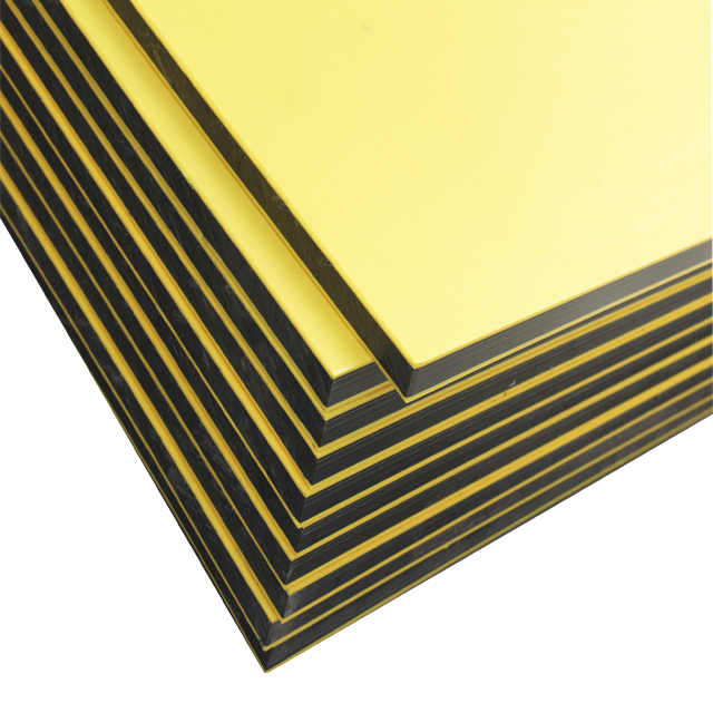 Yellow-black-yellow Sandwich Dual Color Orange Peel Hdpe Sheets Board Plate Panel