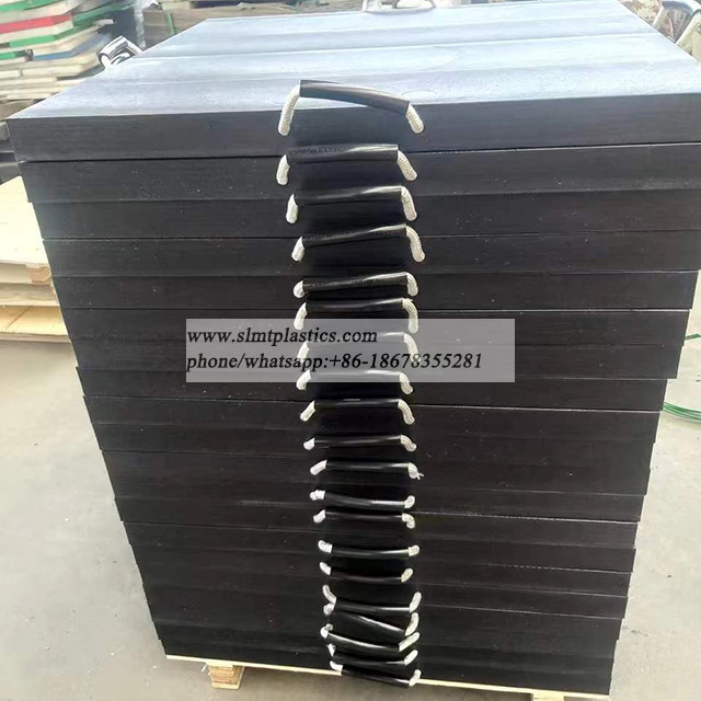 60thk X 1000 X 1000 Mm Hydraulic Outrigger Stabilizer Pads High Density Polyethylene Crane Pads Outrigger Pad