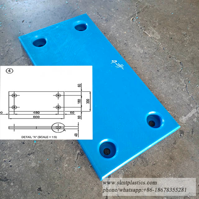 China Manufacture UHMW PE Pad Blue Pads Fender Face Plate