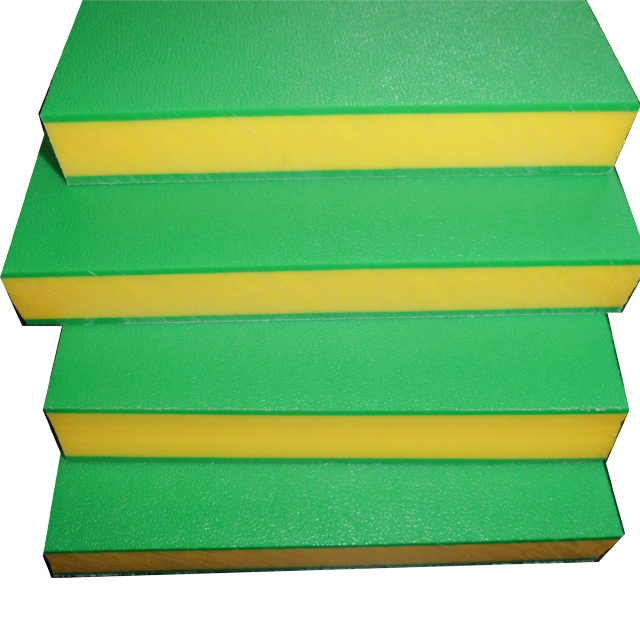 Green/yellow/green ColorCore Sheet Multi-layer High-density Polyethylene Sheet