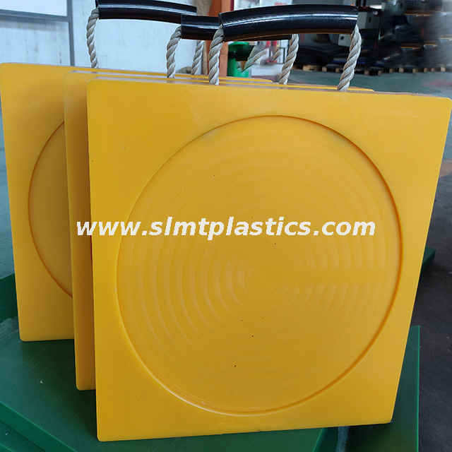 Yellow Red UHMWPE Crane Outrigger Pads