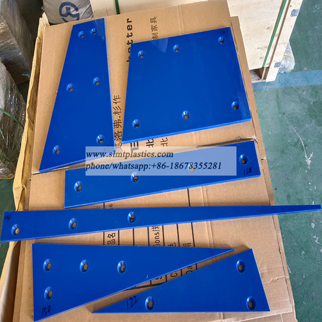 China UHMWPE 1000 Blue Color Chute Coal Bunker Liner Plate