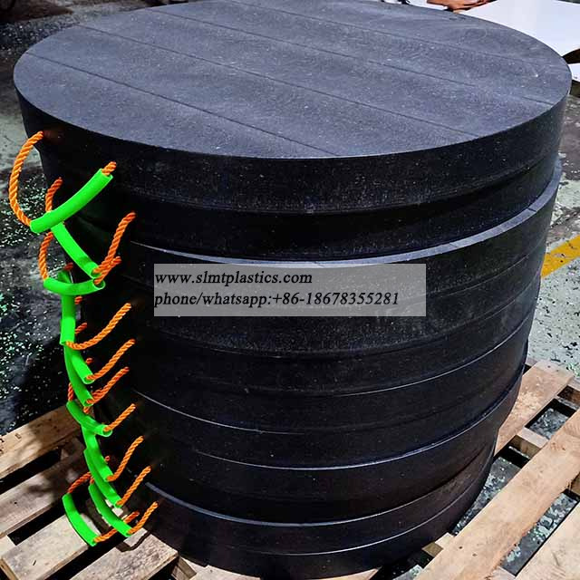 UHMWPE Crane Outrigger Pads Portable Round Cribbing Jacking Pad